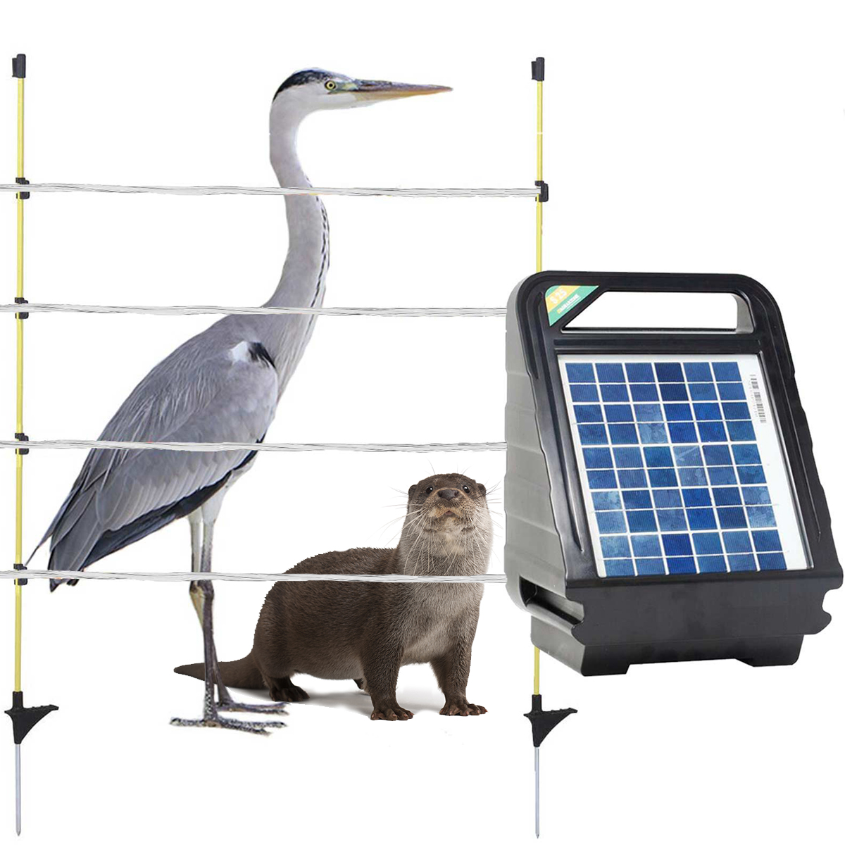 Agrarzone otter fence pond fence set S25 SOLAR 12V, 0,40J, strand 250m, white