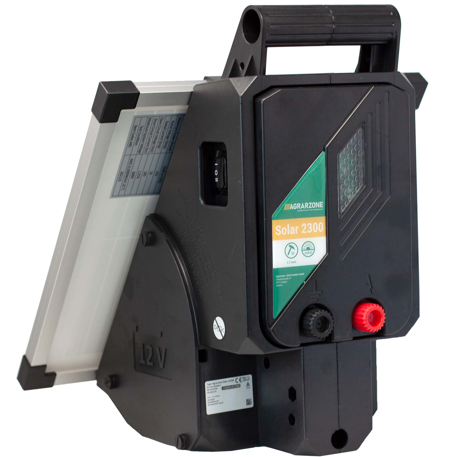 Agrarzone Electric Fence Energiser Solar 2300 12V, 15 Watt, 2,30 Joule
