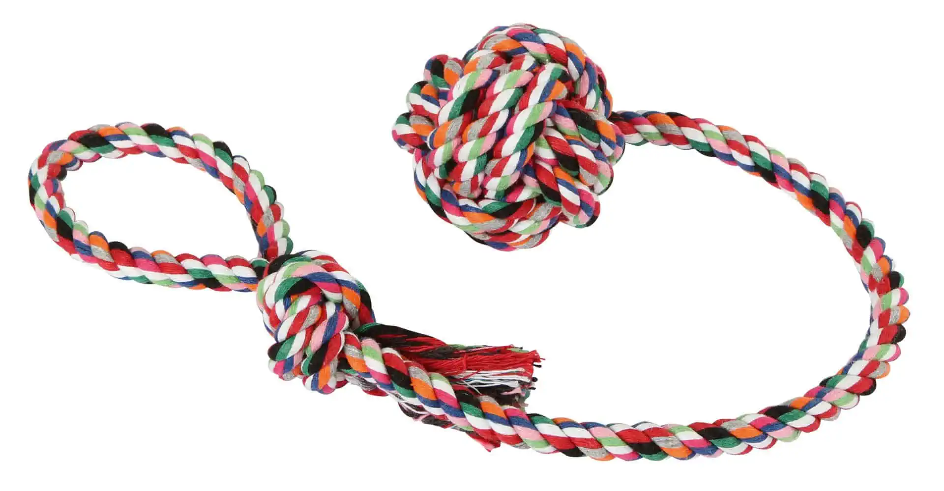 Cotton ball with rope, ø 9 cm 