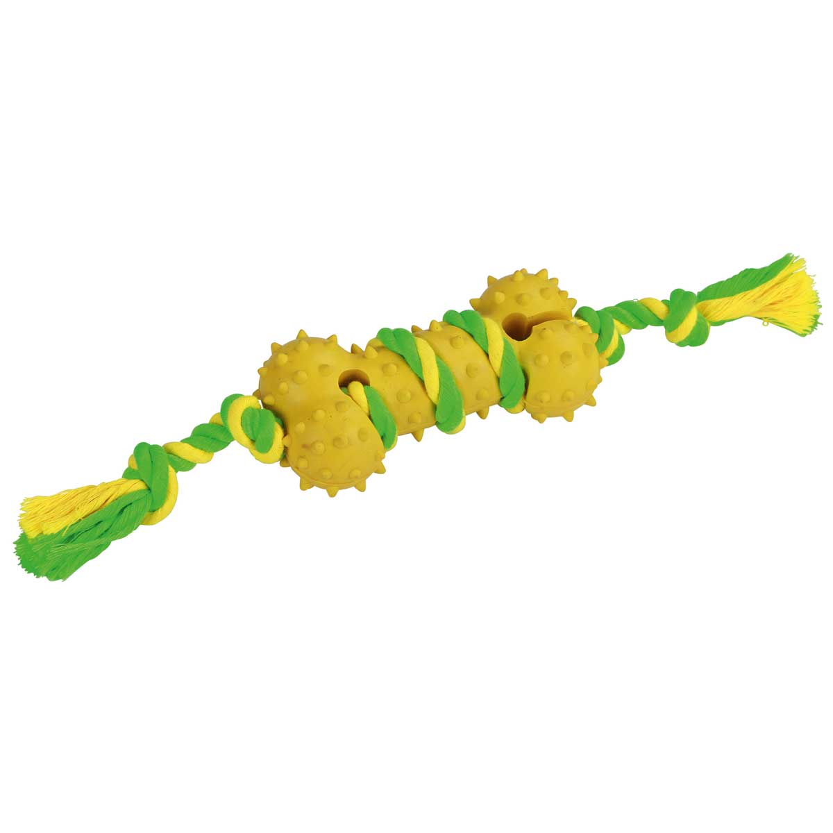 Bone on a Rope rubber/cotton green/yellow 30 cm