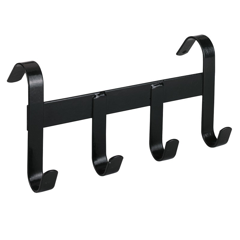 Bridle bracket with 4 hooks, black