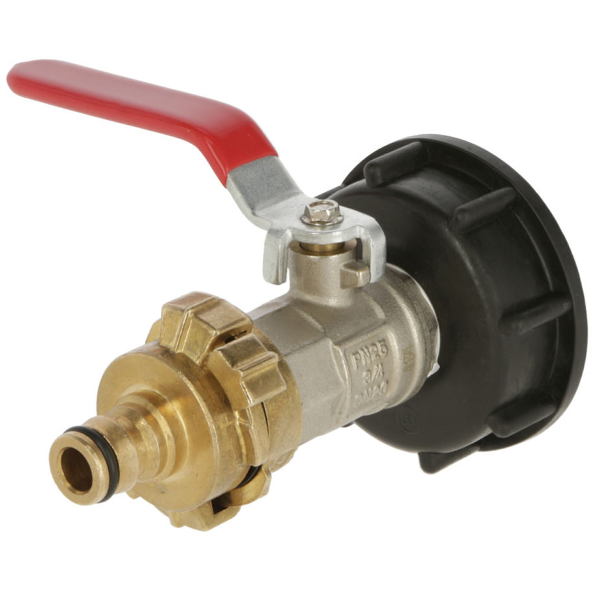 Connection tap for IBC containers with 3/4 “GeKA coupling