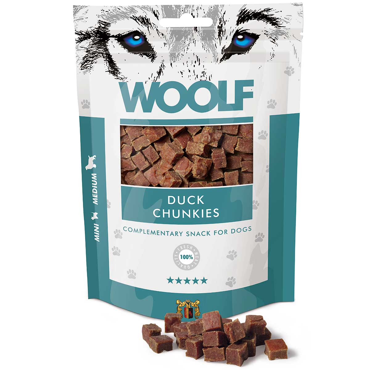 Woolf Dog treat duck chunkies