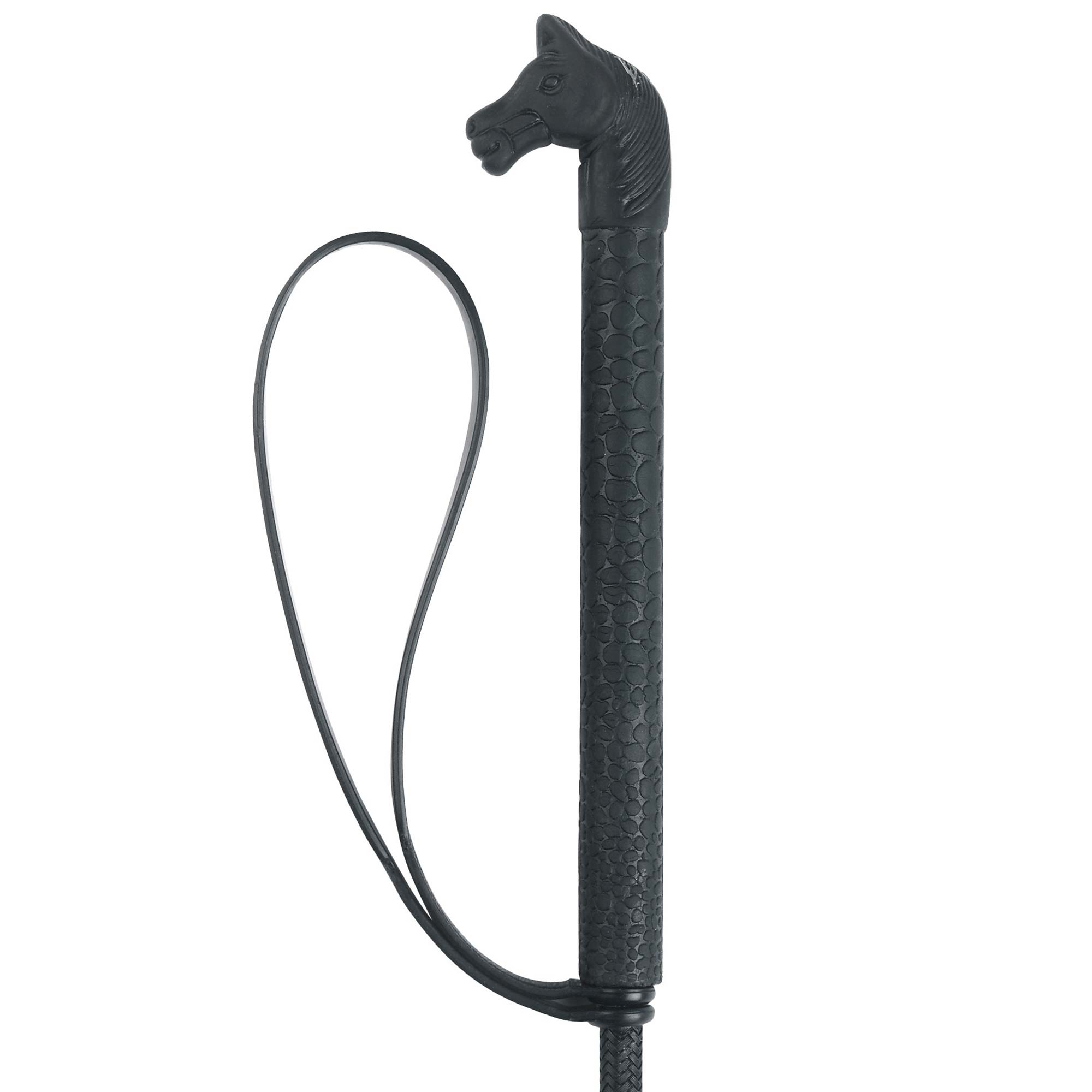 Crop whip 90 cm horse-head-shaped grip