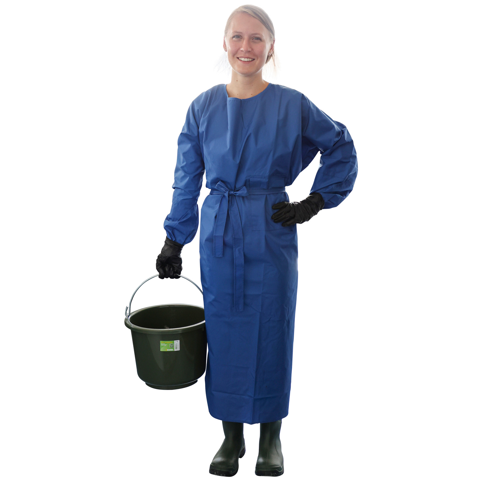 Milking & Washing Apron with Sleeves, navy