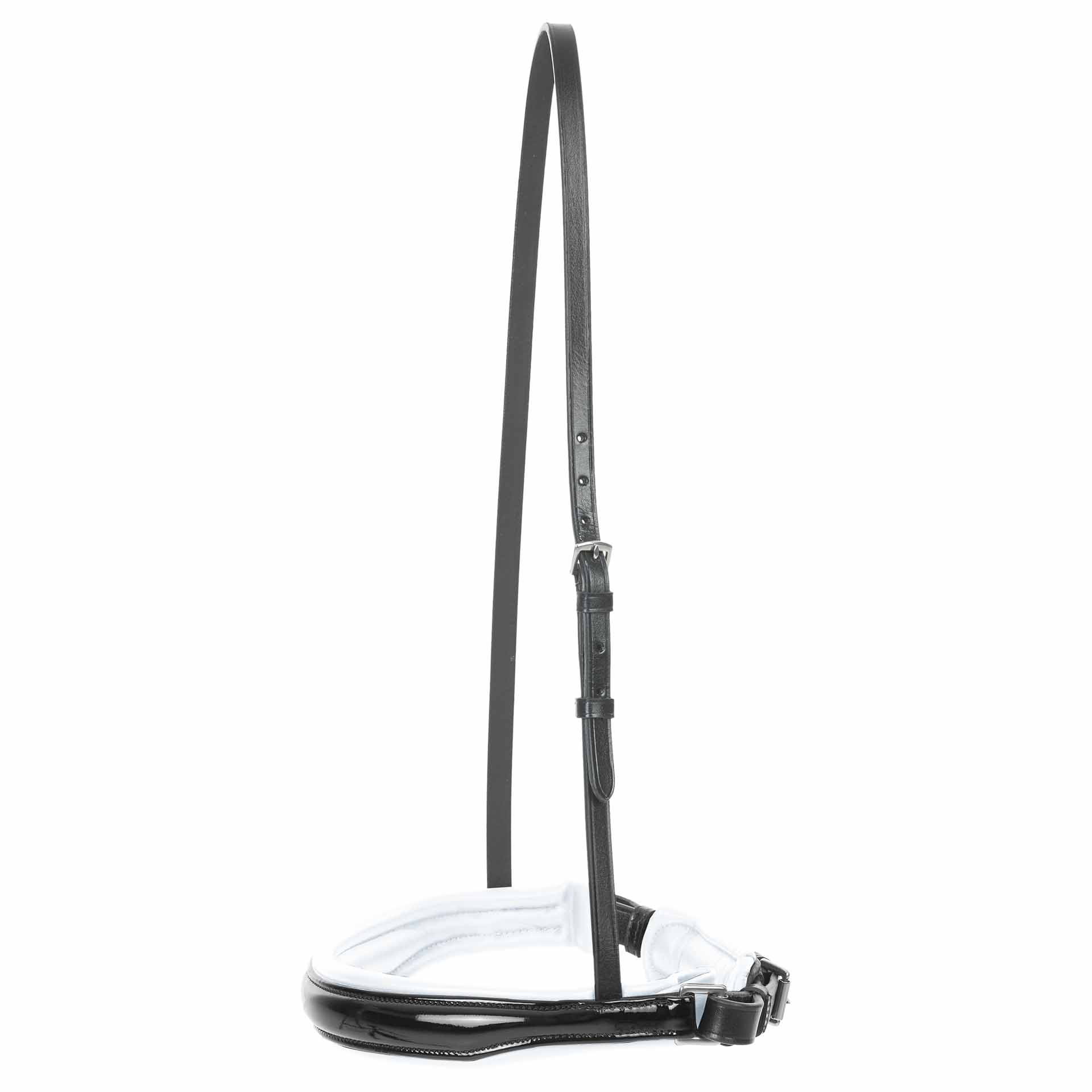BUSSE Crank Noseband COMFORT-KANDARE II, Patent Leather COB black-and-white