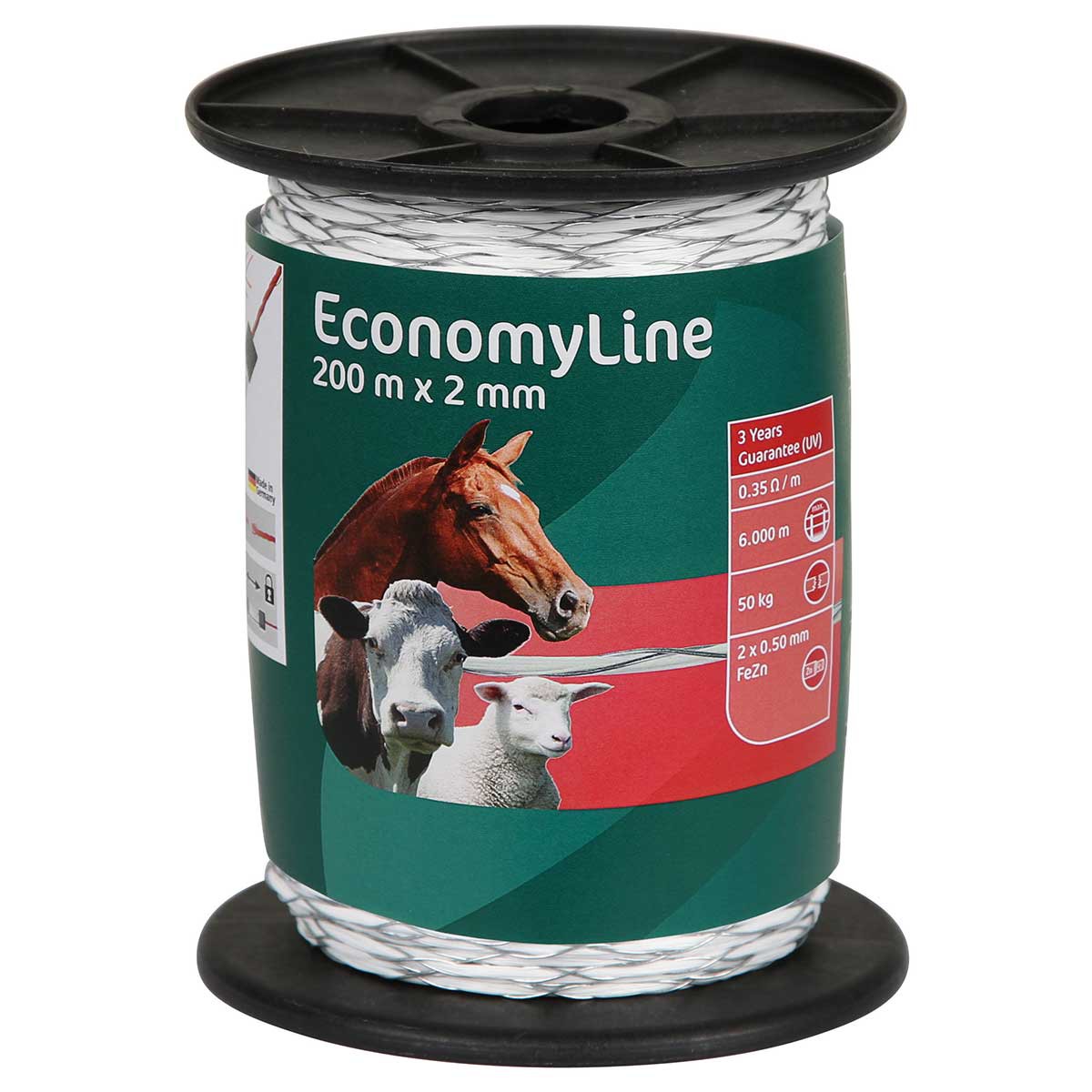 Ako Pasture Fence Polywire EconomyLine cross-wound 2x0.50 FeZn, white