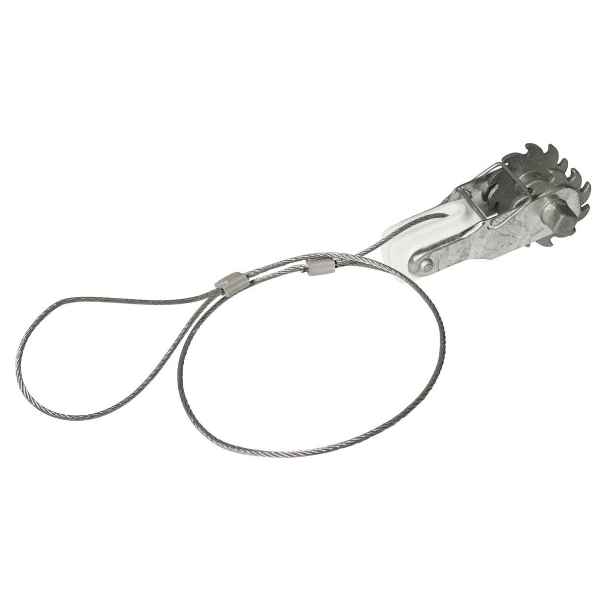 Gear-toothed wire tensioner with integrated insulator