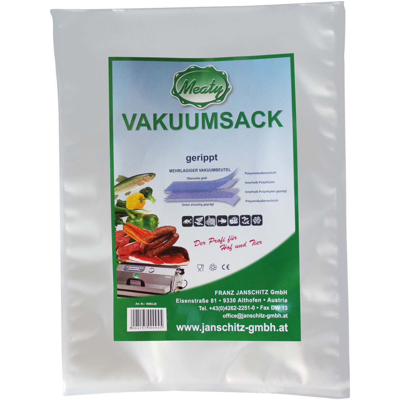 50 Pcs. Meaty Vacuumbag, ribbed 105 MY