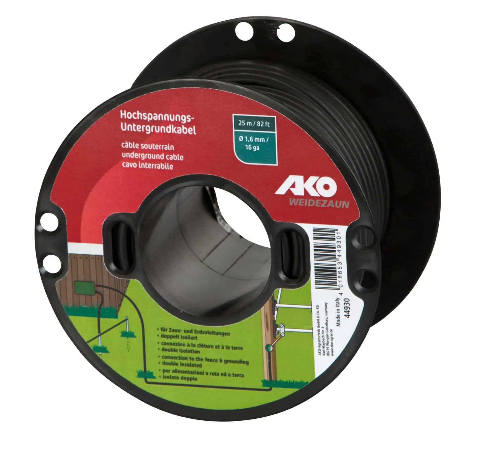Underground cable Ø2,5mm, 50m on plastic reel