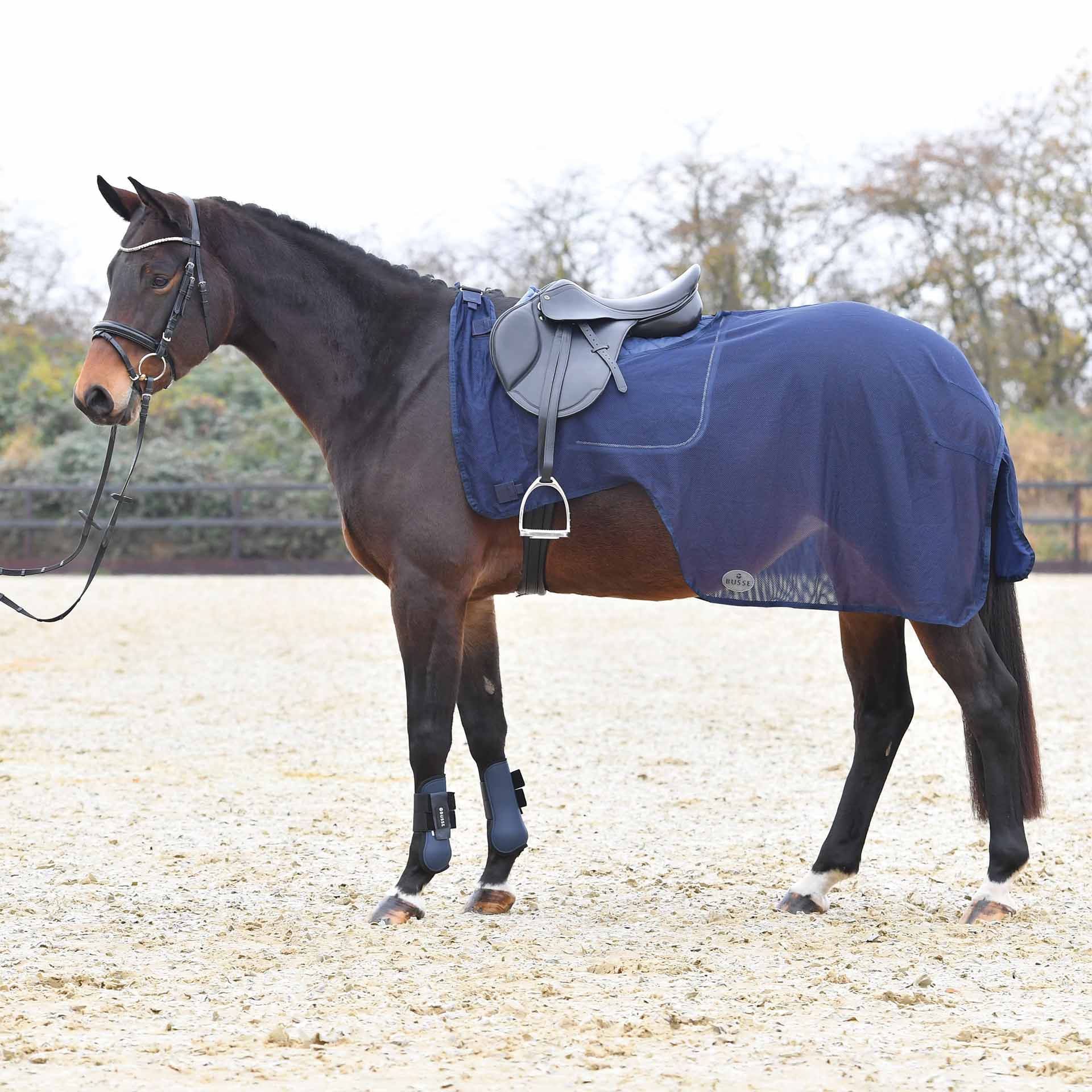 BUSSE Riding rug FLEXI FLY II navy, 125 cm