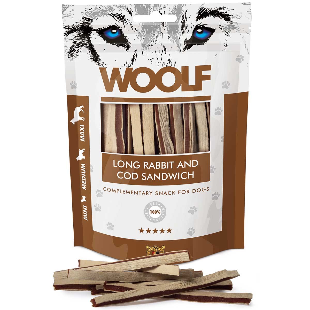Woolf Dog treat rabbit and cod sandwich