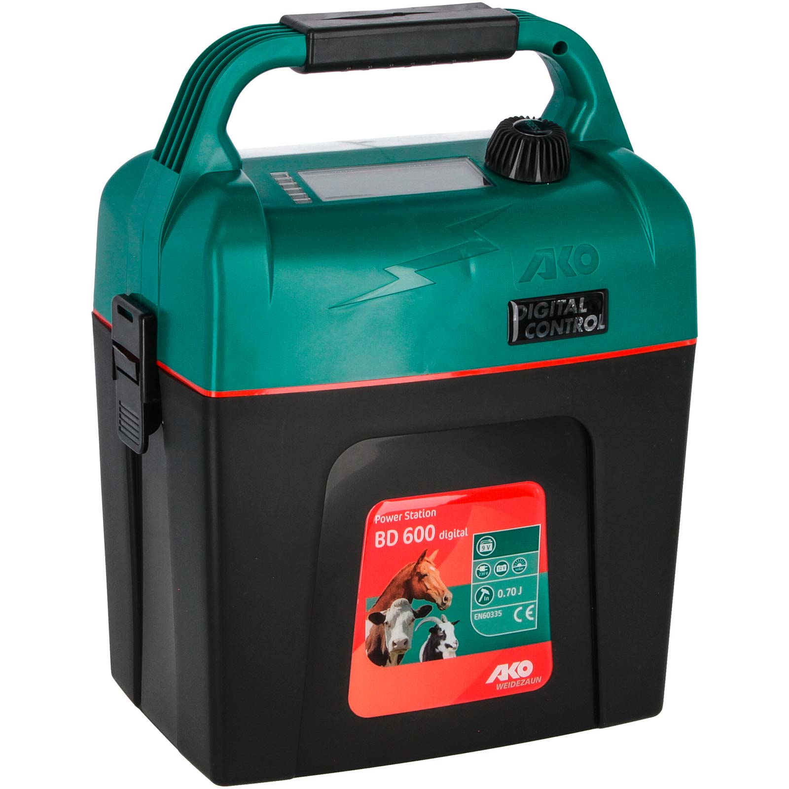 AKO Power Station BD 600 digital electric fence energiser 9V, 0,7 joules