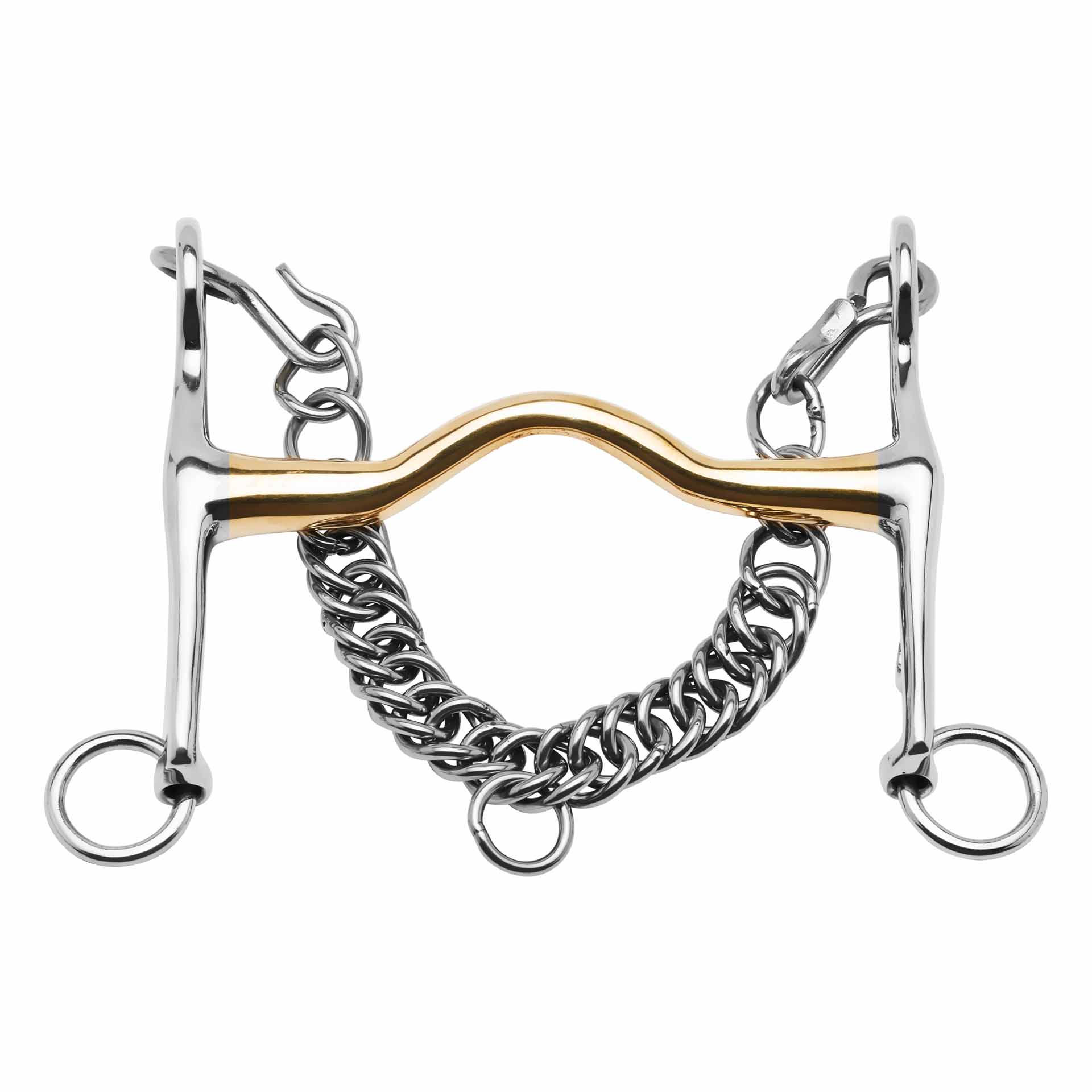 BUSSE Double bridle, slanting mouthpiece, KAUGAN®, 14 mm 11.5 cm/50 mm 