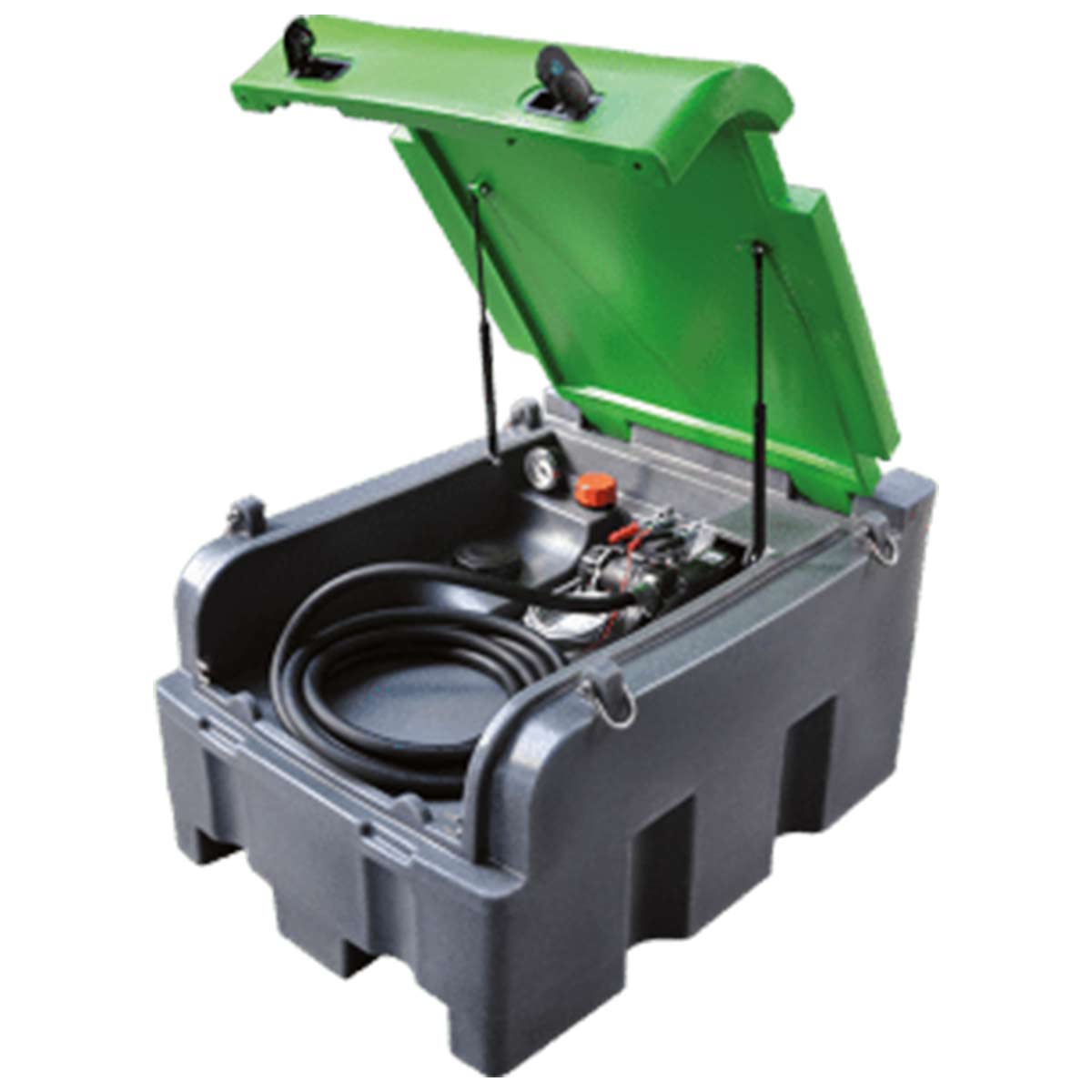 Mobile diesel tank unit with electric pump 12v, 50l/min and hinged lid