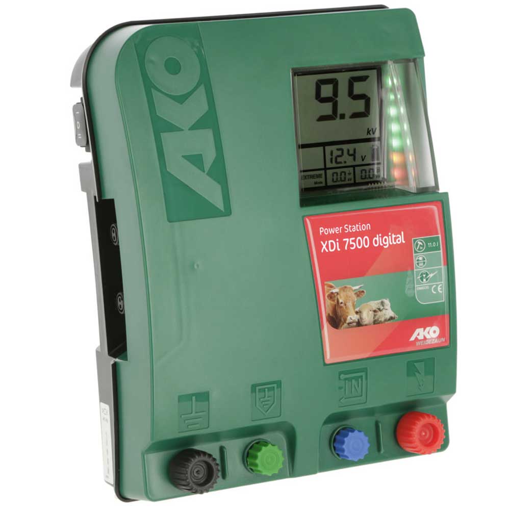 AKO Power Station XDi 7500 digital Electric fence energiser DUO 230V / 12V, 11 Joule