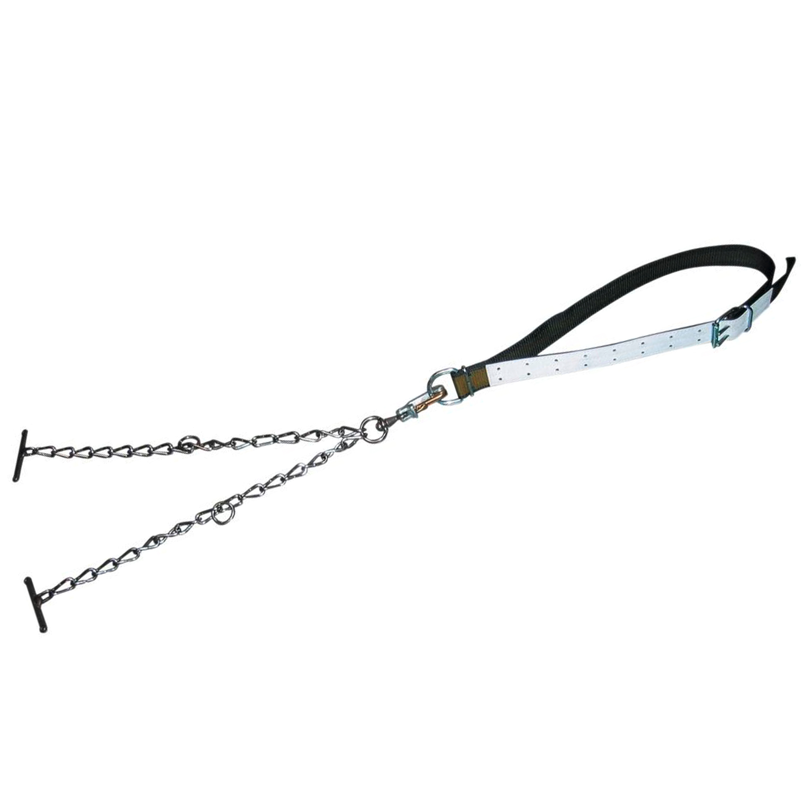 Bull tether with collar, safety lock, gag 170 x 7 cm