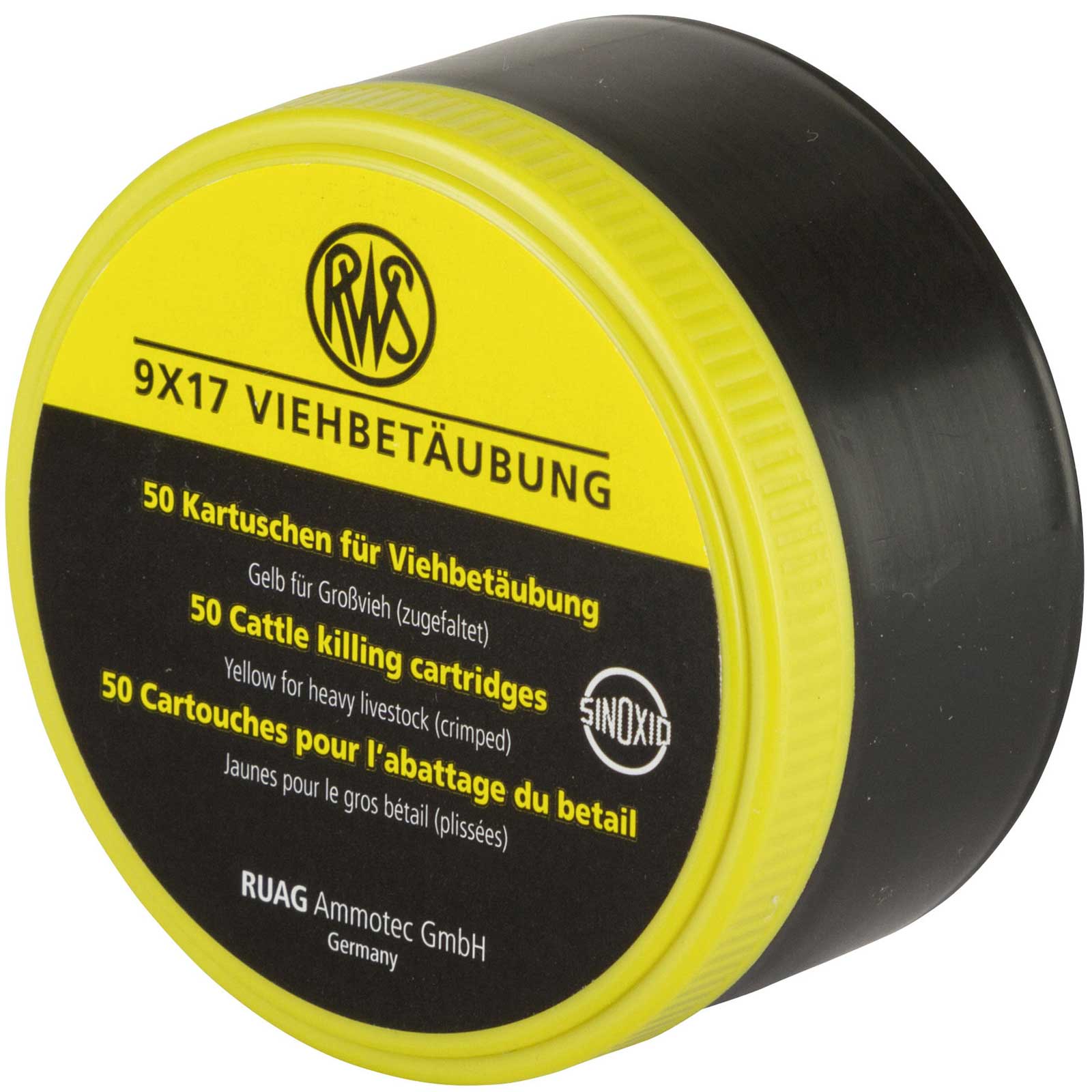 50x Cartridges Special cartridges for livestock stunning yellow