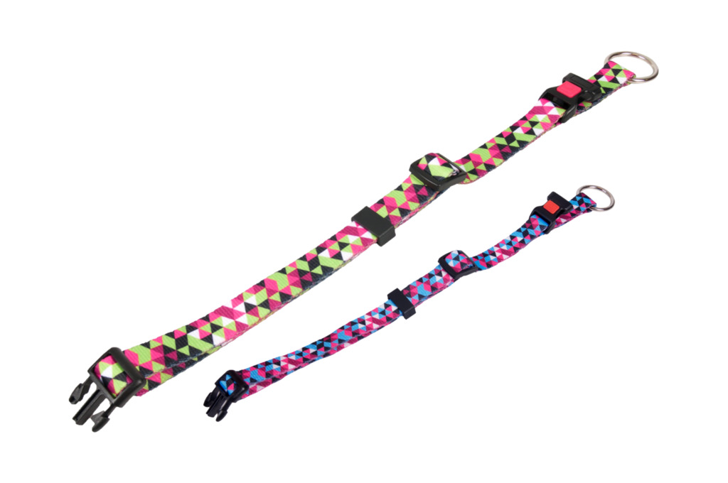 COLLAR GEO BLUE M 40-55cm 20mm