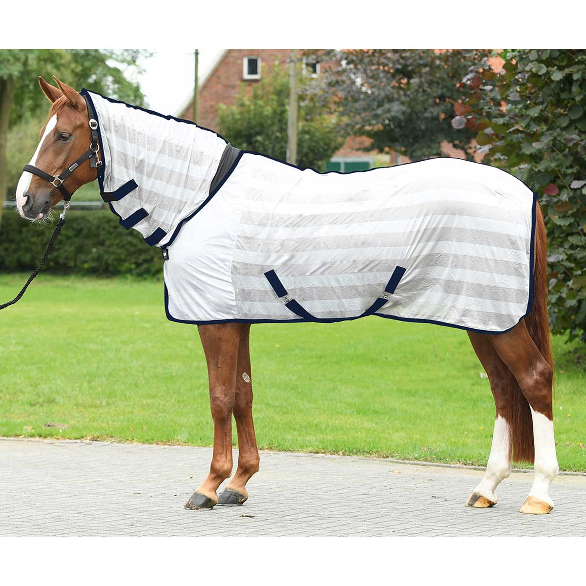 BUSSE Transport Fly Sheet STRIPE PLUS silver (navy) 155