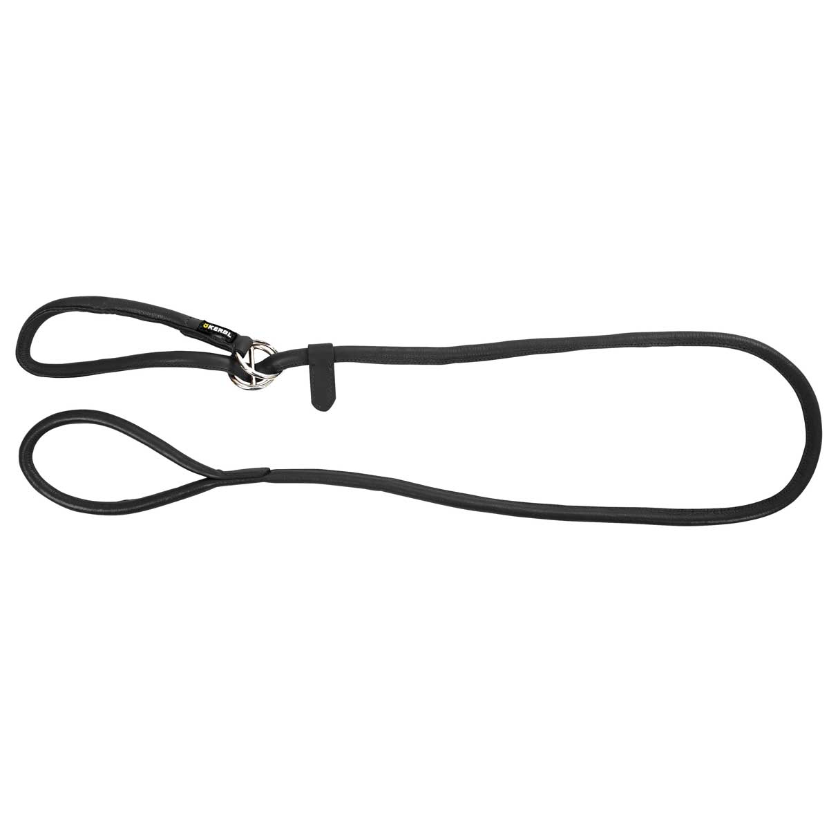 Round Leather Slip Leash Roma 170cm, 8mm, black