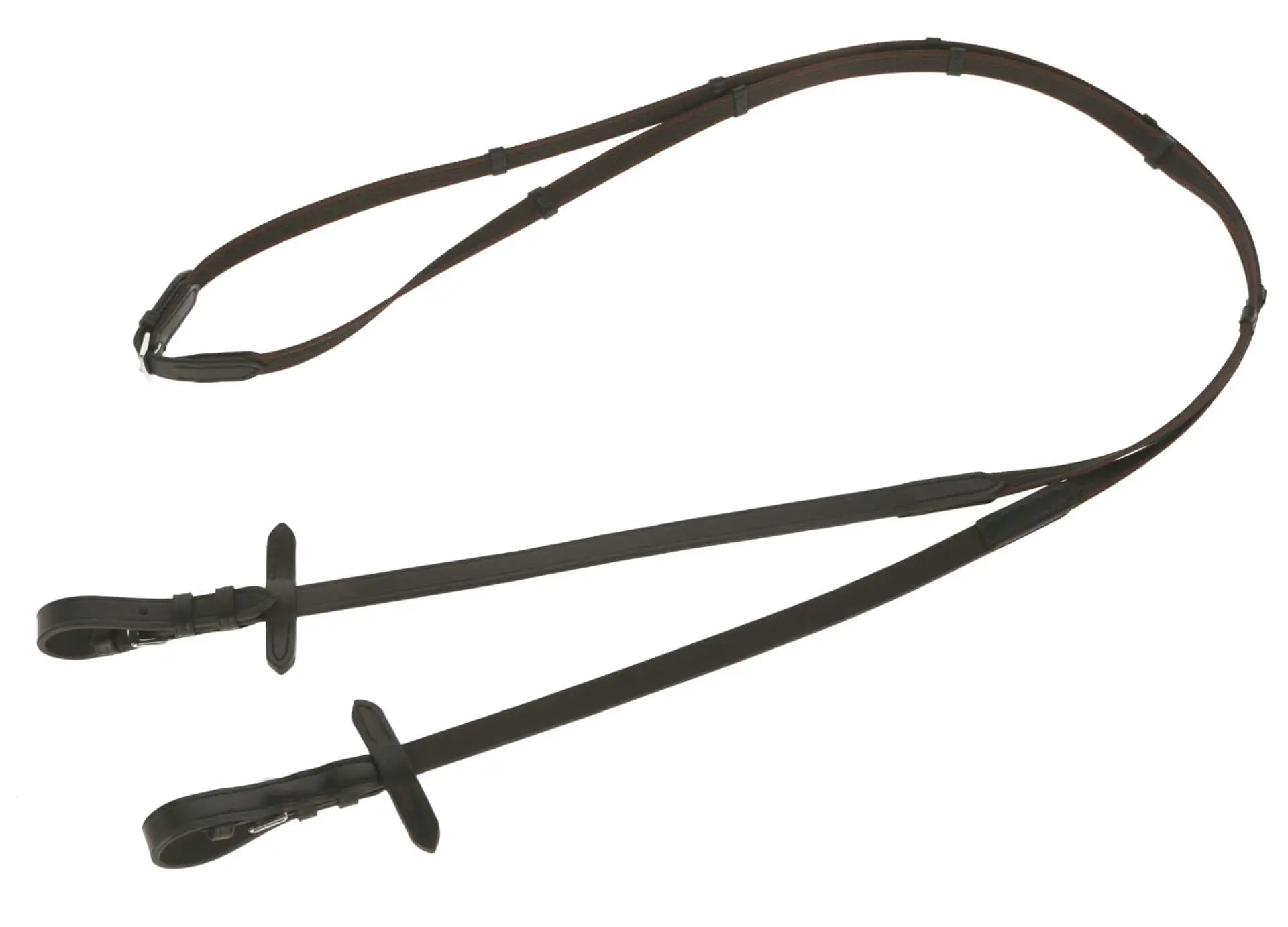 Antislip rubber reins black/brown