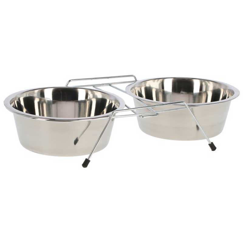 Kerbl Metal Twin Feeder incl. 2 x 900 ml bowls