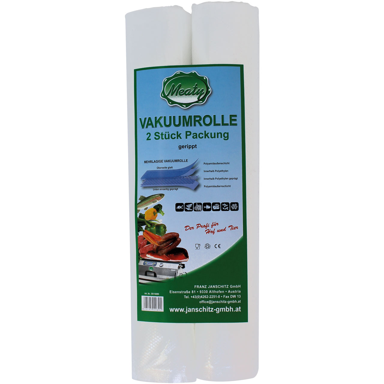 2 Pcs. Meaty Vacuumbag Roll, ribbed 105 MY