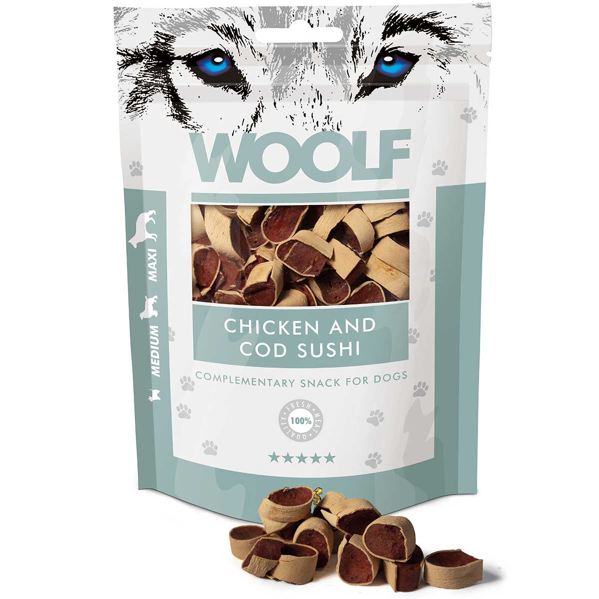 Woolf Dog treat chicken and cod sushi