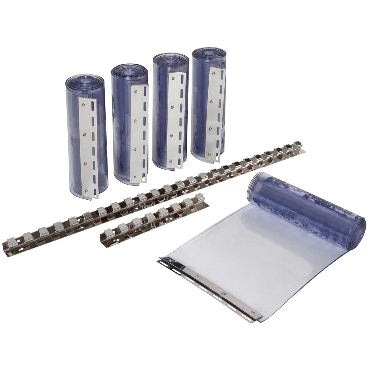 PVC strip curtain set 300 transparent 300 x 3 mm 225 cm