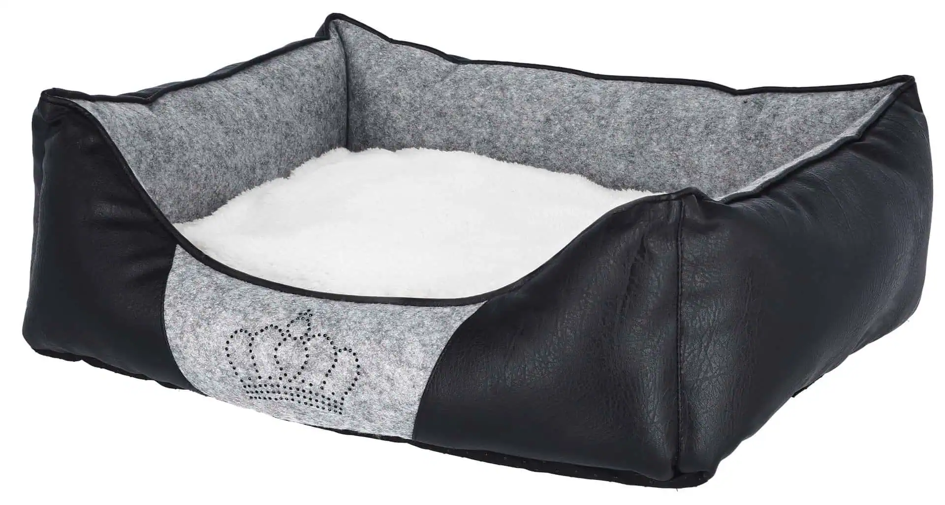 Snugly Bed Chiara 42x32x18cm, grey/black + rhinestone crown
