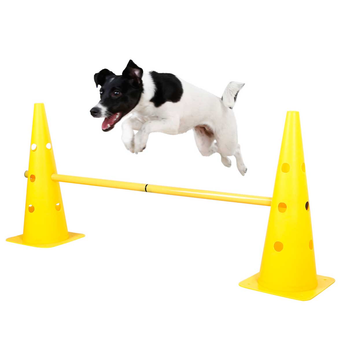 Agility Cone-Hurdle Set yellow, three hurdle