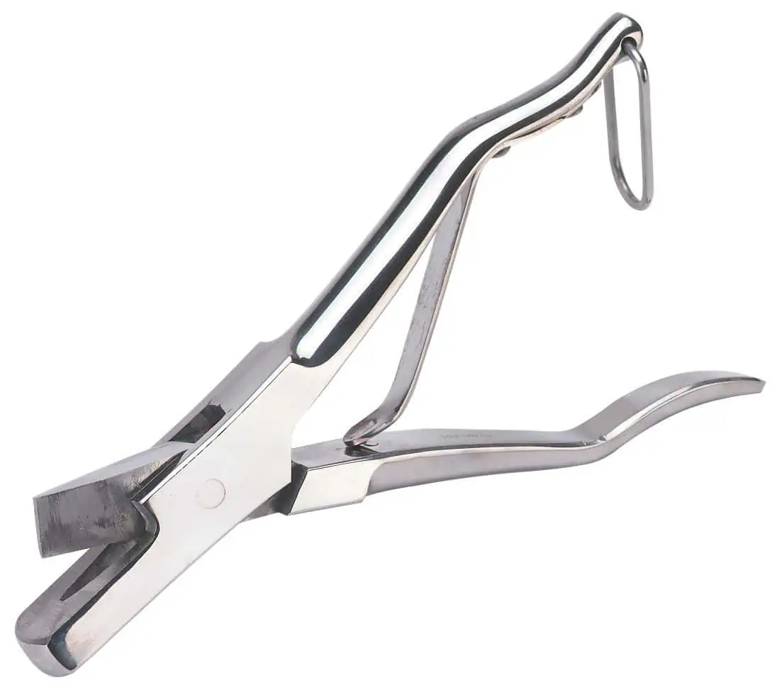 Ear notcher pocket-sized stainless steel