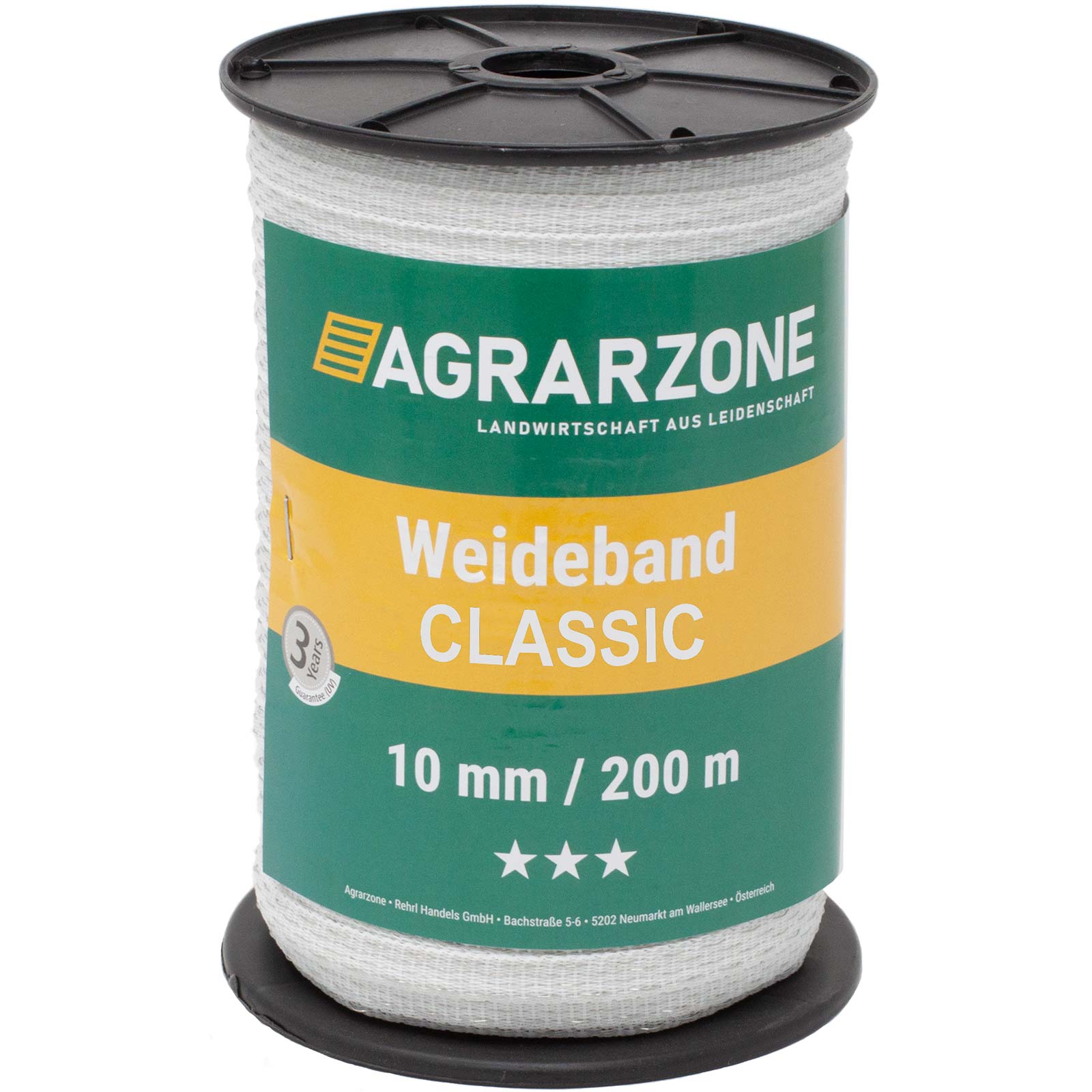 Agrarzone Pasture Fence Tape Classic 0.20 + 0.30 Niro, white