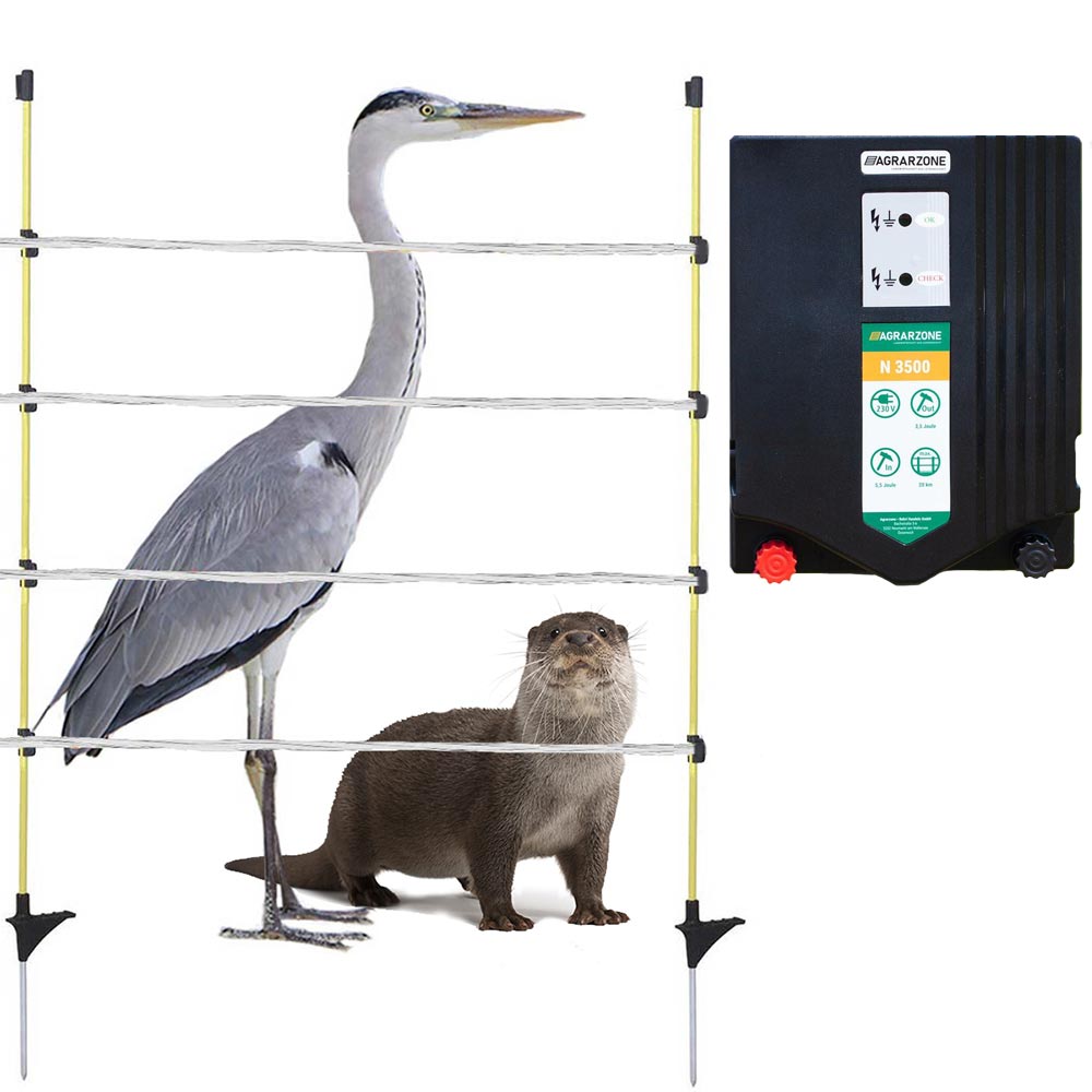 Agrarzone otter fence pond fence set N3500 230V, 5,5J, wire 250m, white