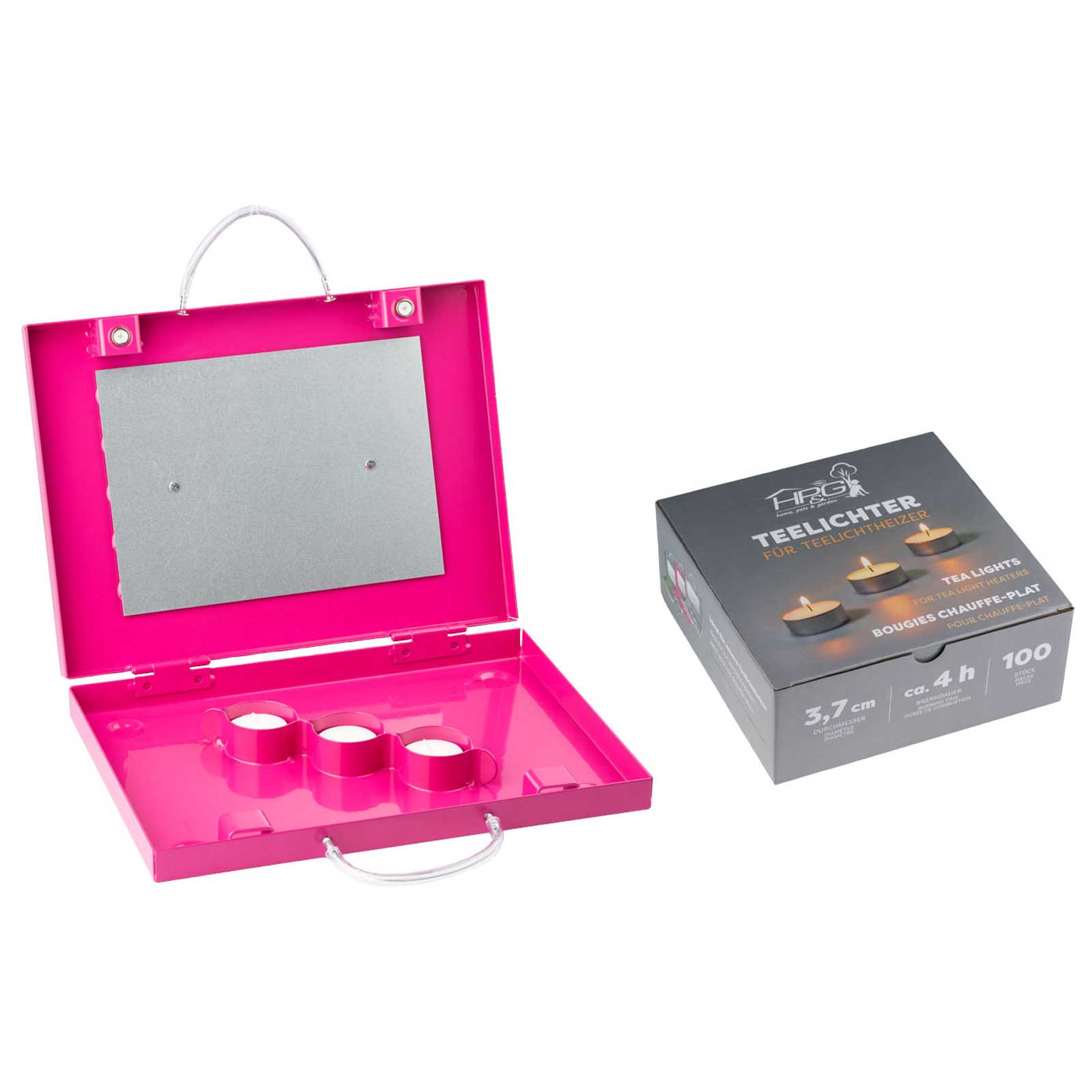 Eurohunt Teelichthizer Pink With Tea Lights 100 Er Pack