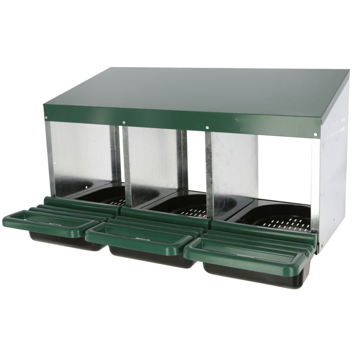 Laying nest for chickens metal plastic 3 compartments