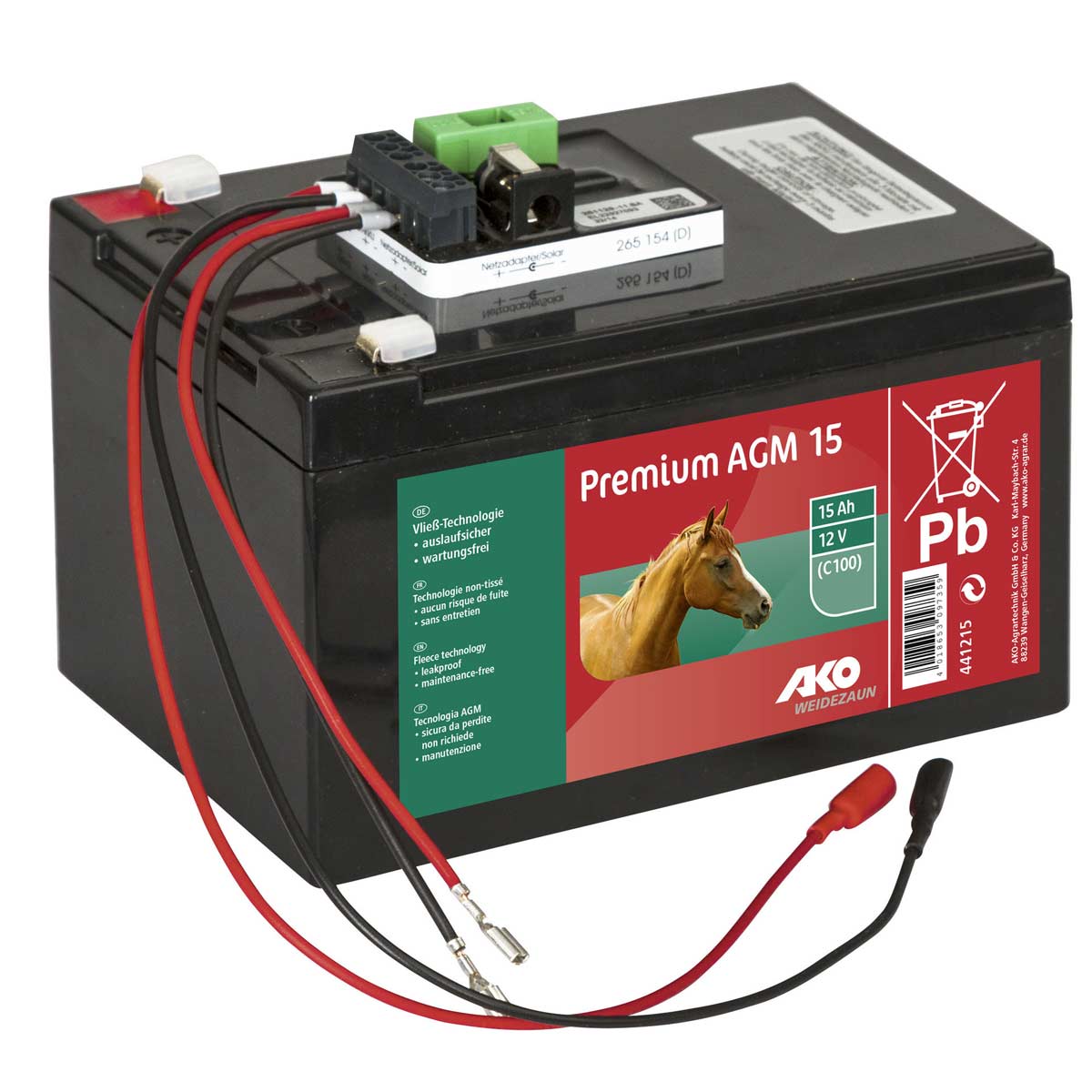 Premium AGM battery 12V 15Ah with charge controller & charger