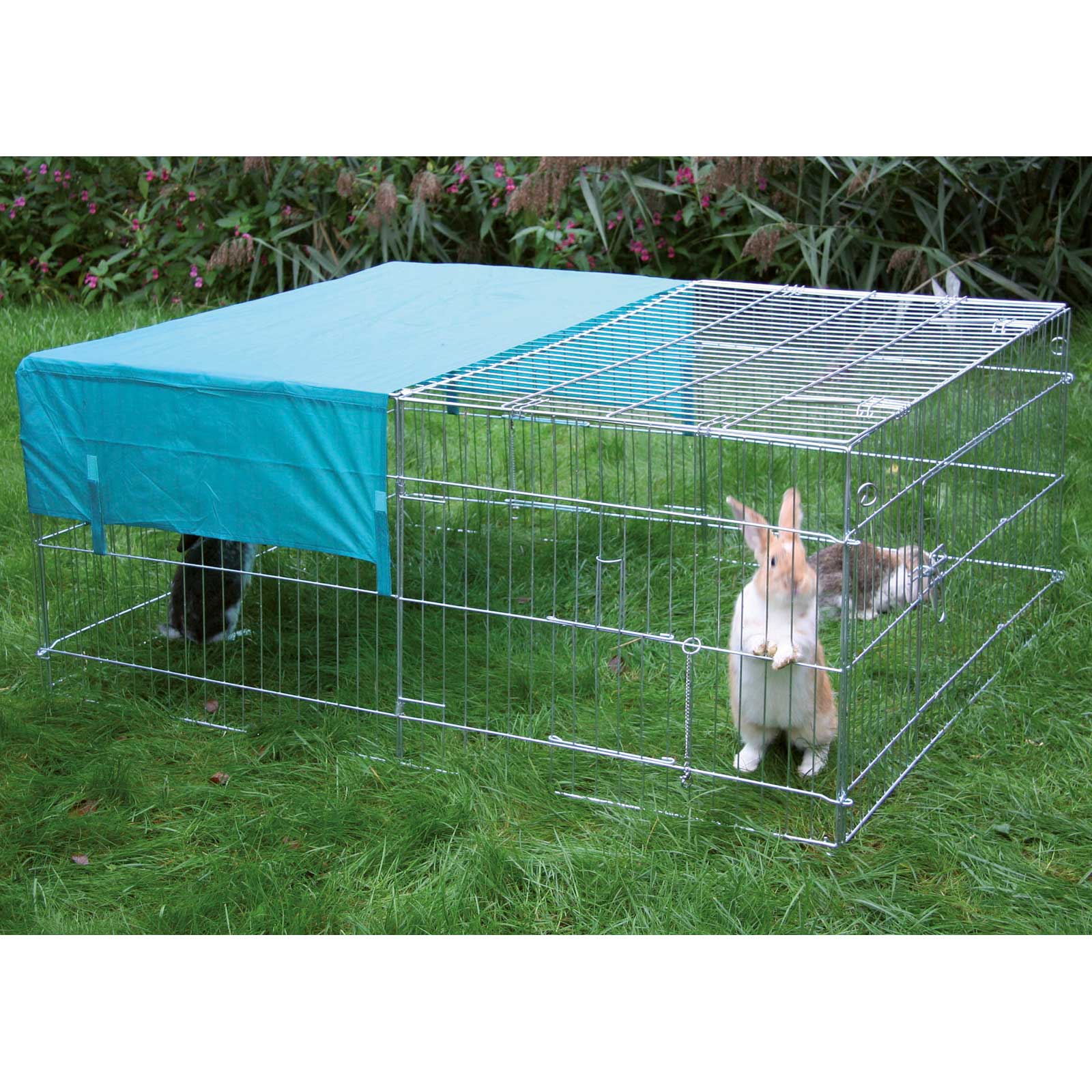 Outdoor pen incl.sun protec. shield 144x112x60cm