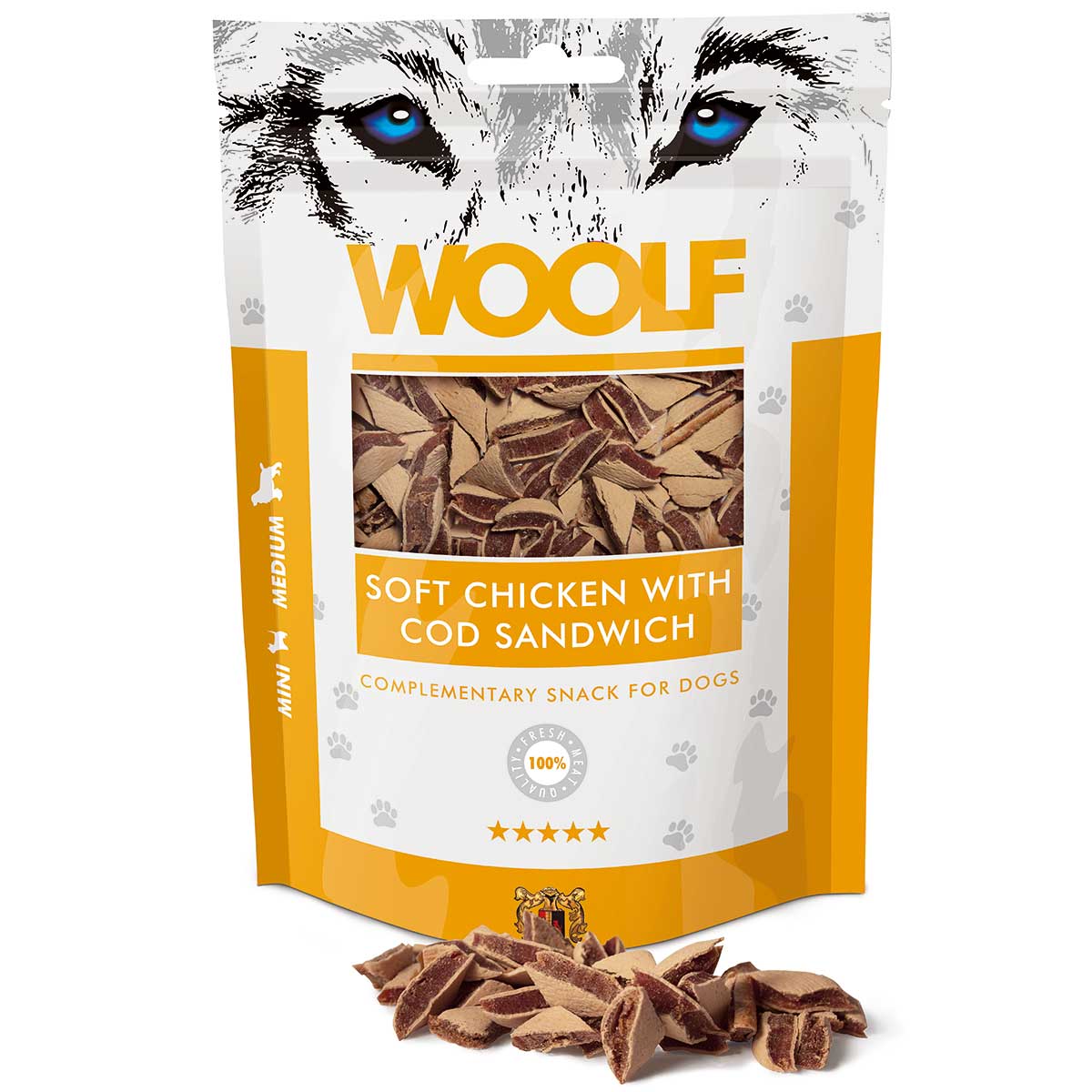 Woolf Dog treat chicken and cod sandwich