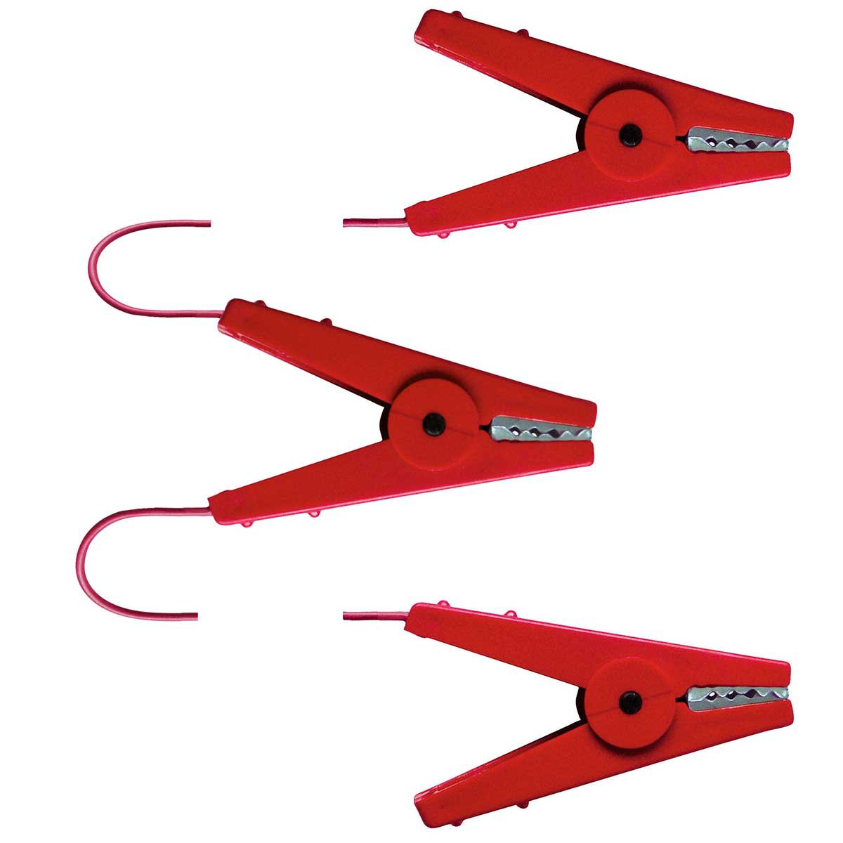 Fence connection cable triple with crocodile clips 2 x 60cm