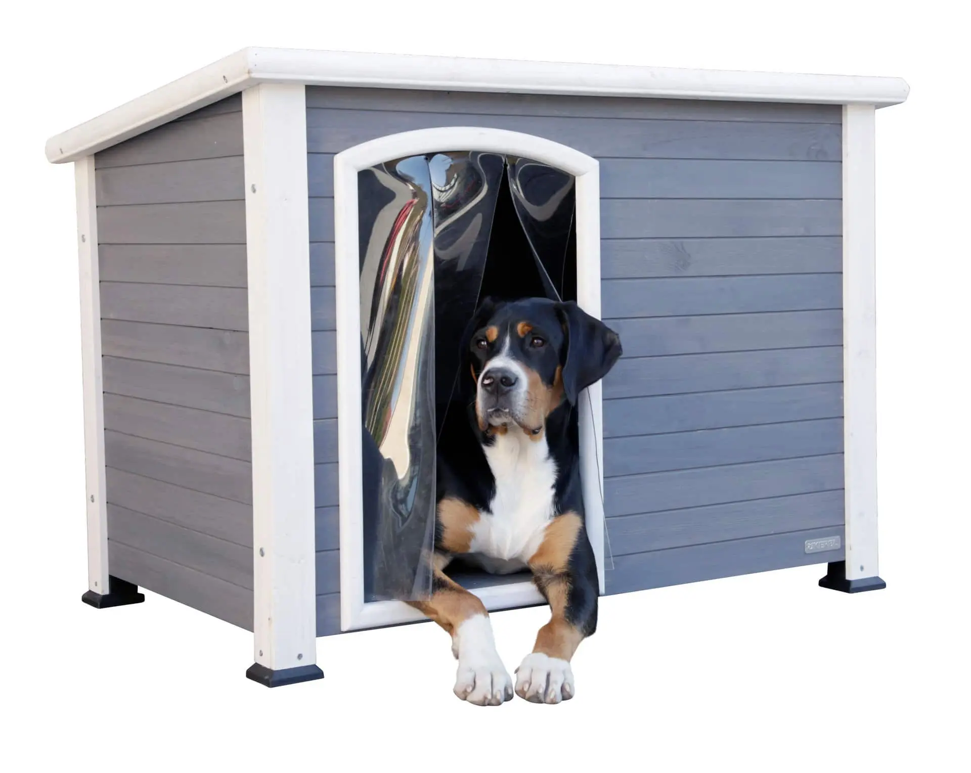 Dog House Kenny, grey/white 113 x 77 x 81 cm