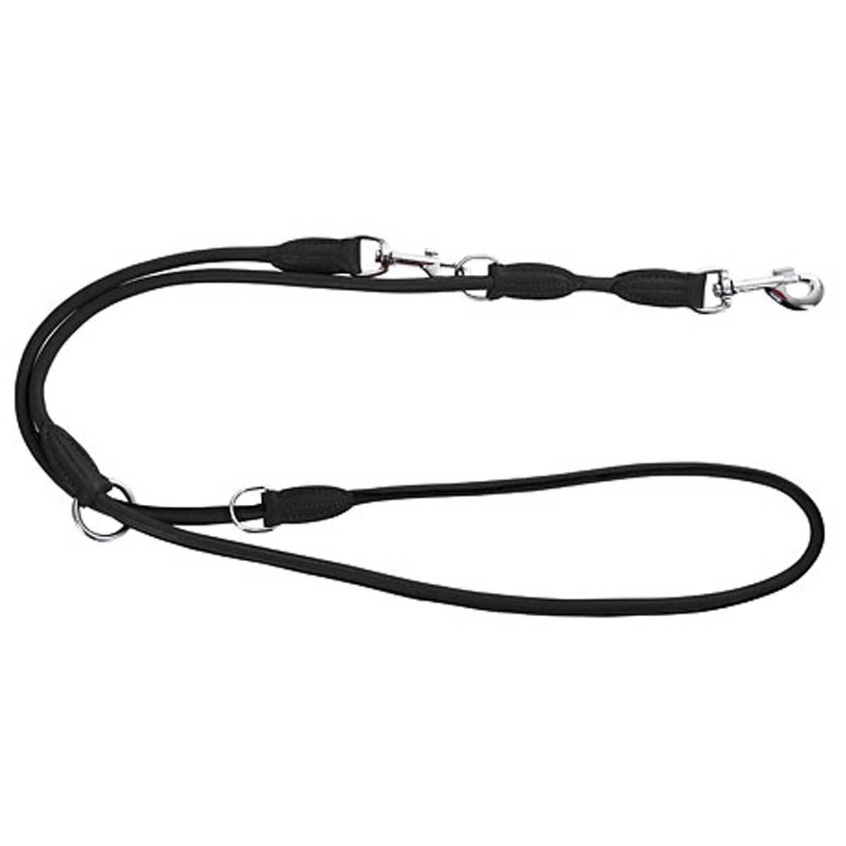 Round Leather Guide Leash Roma, 200cm, 8mm, cognac black