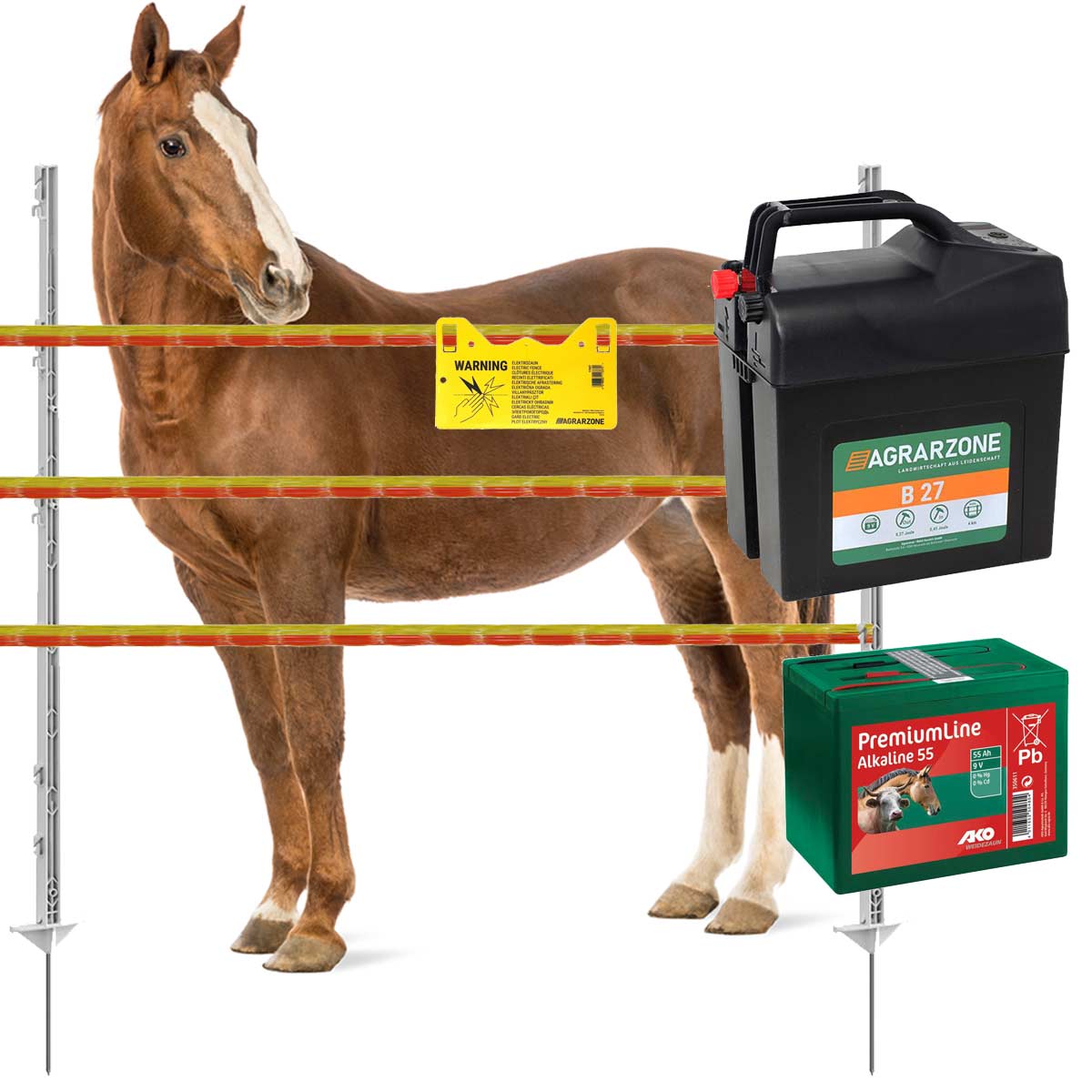 Agrarzone Pasture fence set for horses & ponies