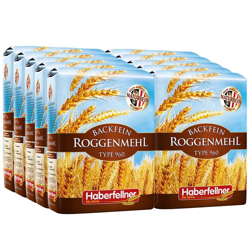 10x 1 kg Haberfellner Rye Flour Type 997 / R960