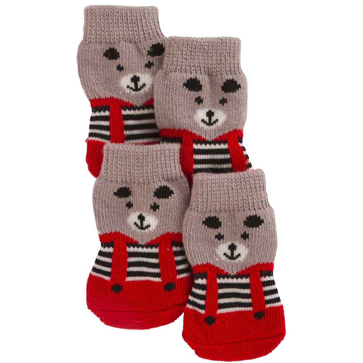 Dog socks Bruno L, grey/red L