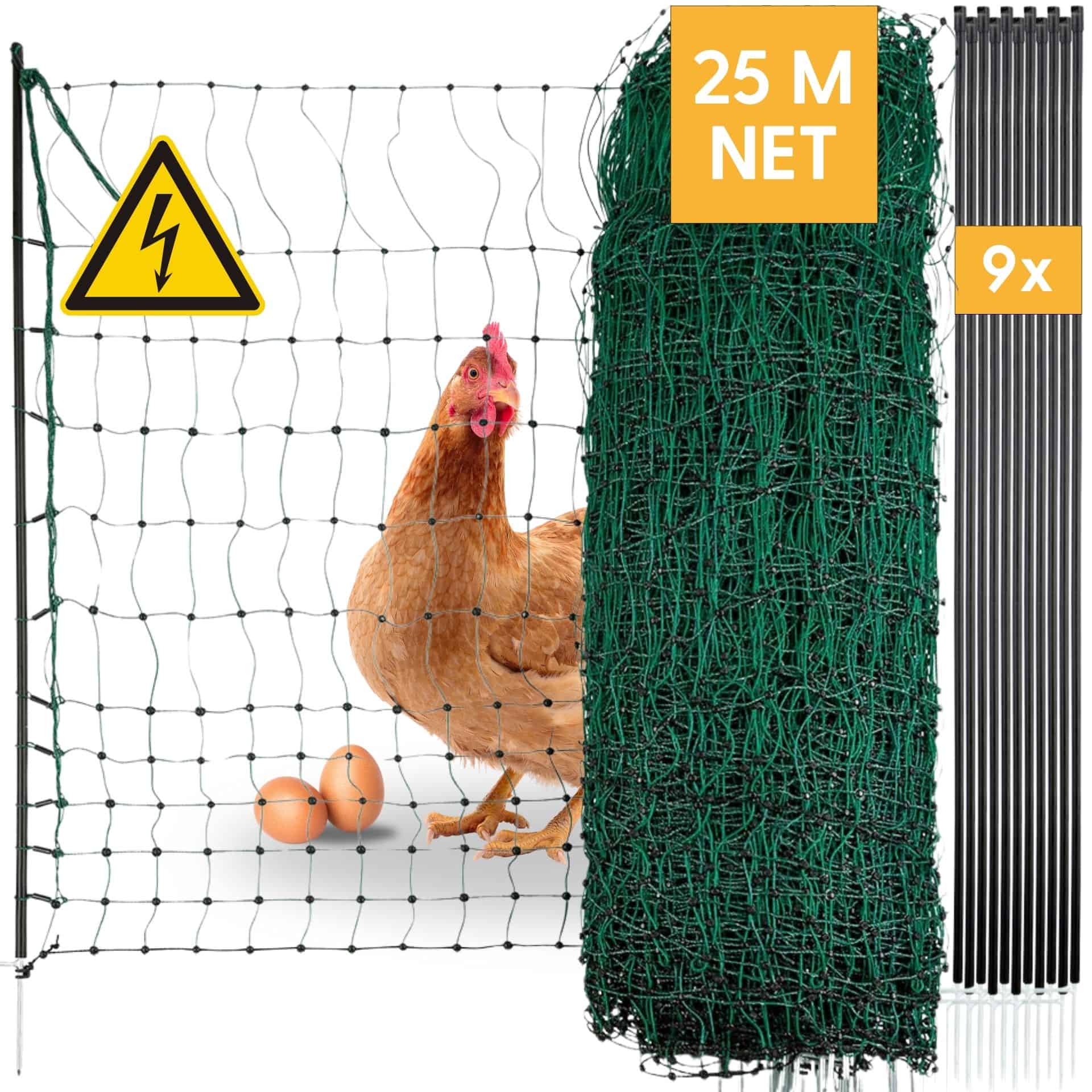 Agrarzone Poultry Net Classic electrificable, double tip, green 25 m x 106 cm